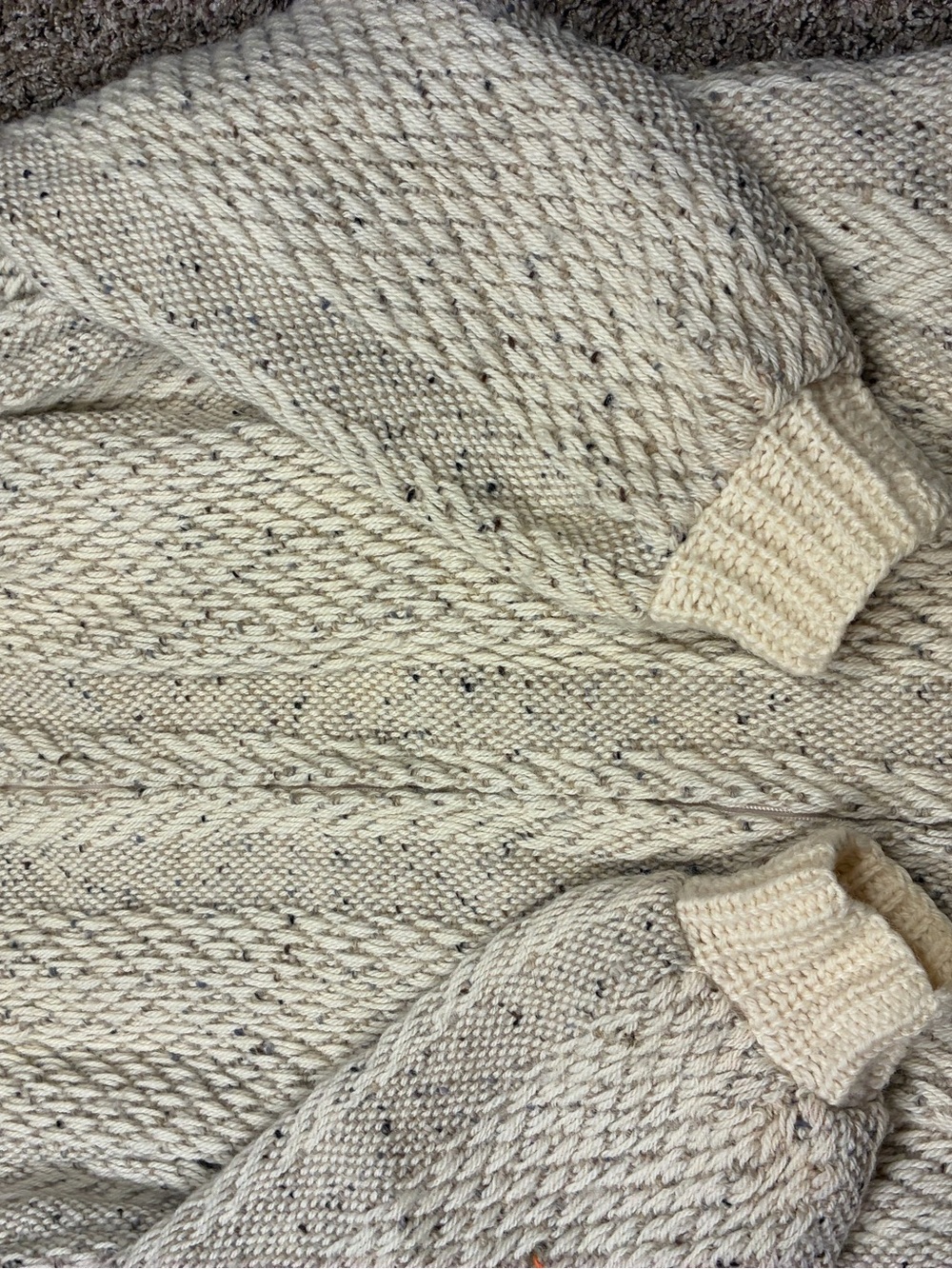 VTG Branigan Weavers Ireland Chunky Wool Woven Zip Up Sweater Jacket - Picture 4 of 12